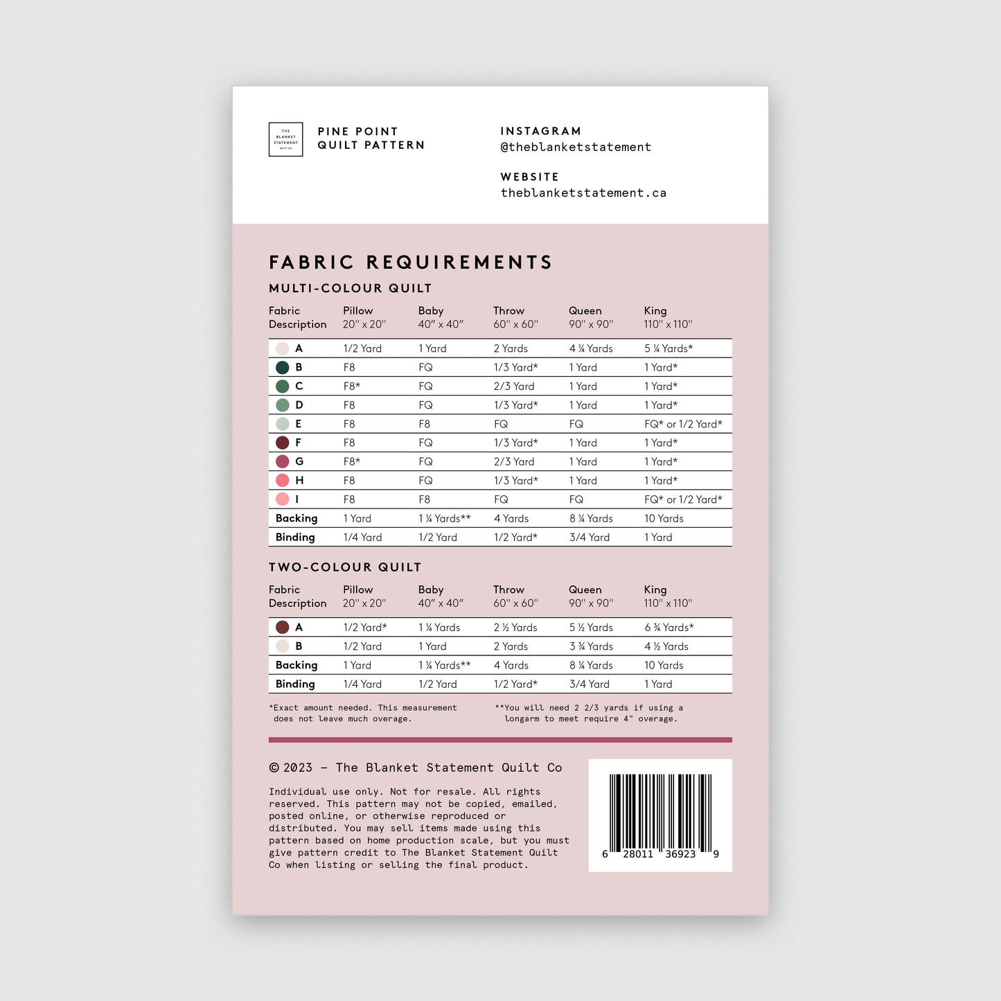 Pine Point Paper Pattern