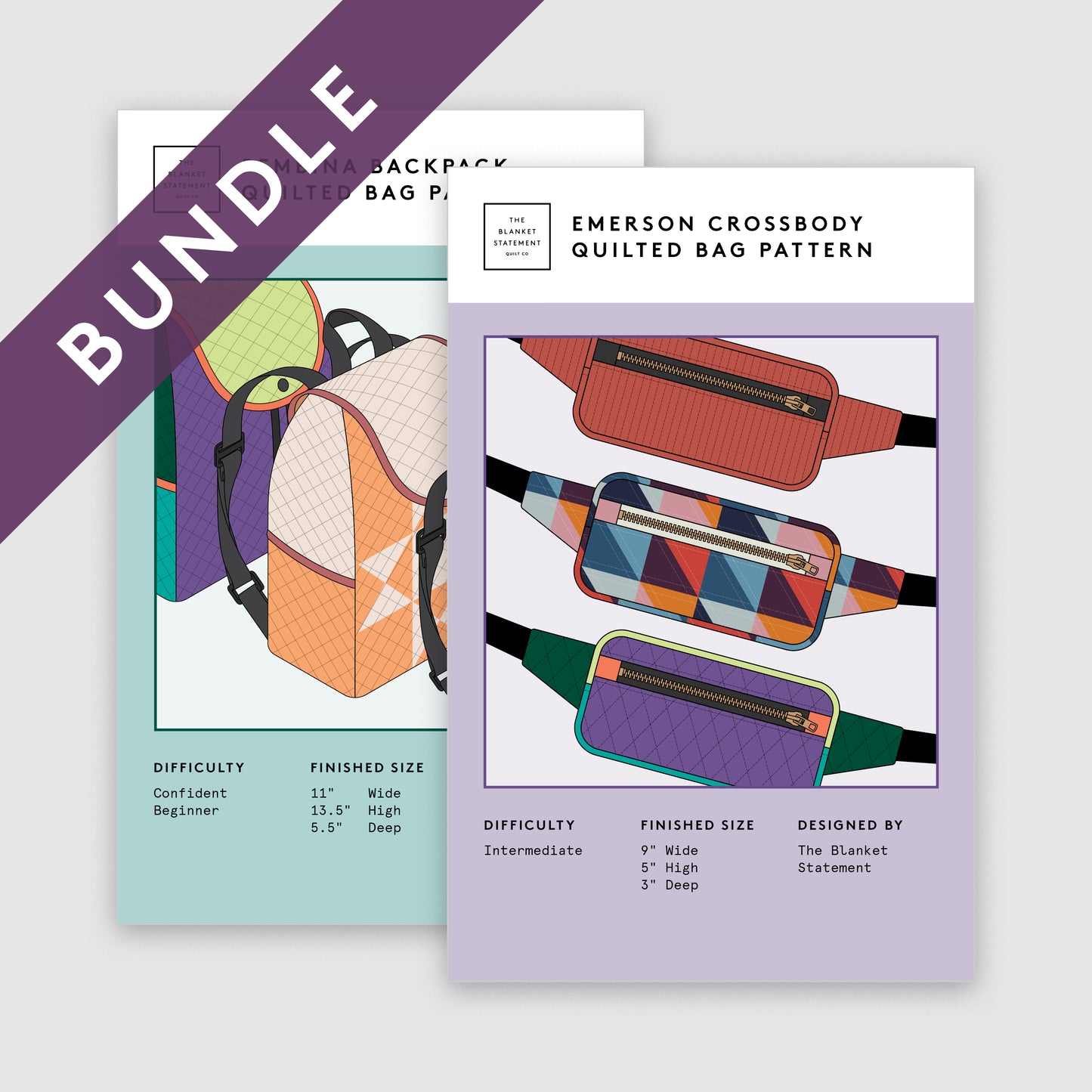 Emerson Crossbody & Pembina Backpack PAPER Pattern Bundle