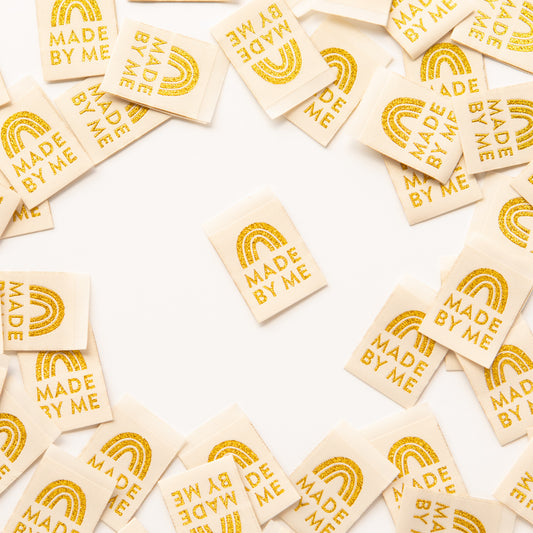 Sarah Hearts Woven Labels - Made By Me (Gold)