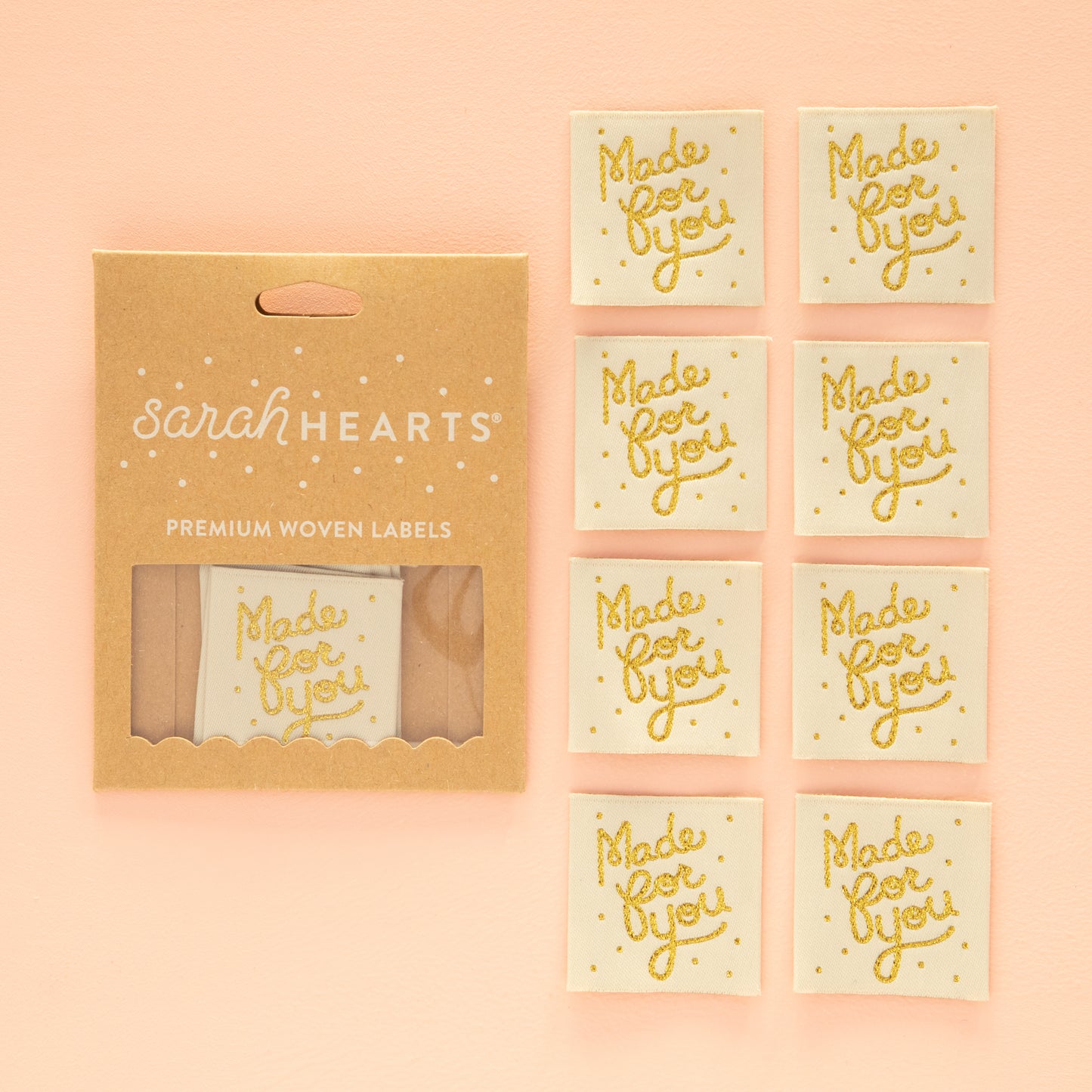 Sarah Hearts Woven Labels - Made For You