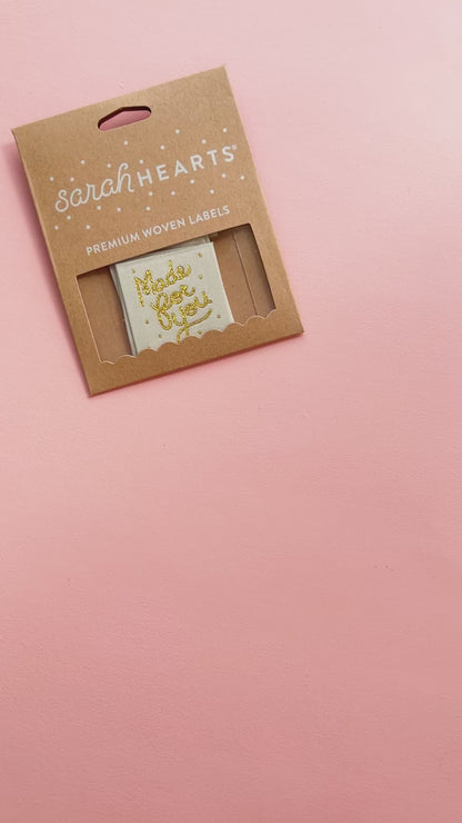 Sarah Hearts Woven Labels - Made For You