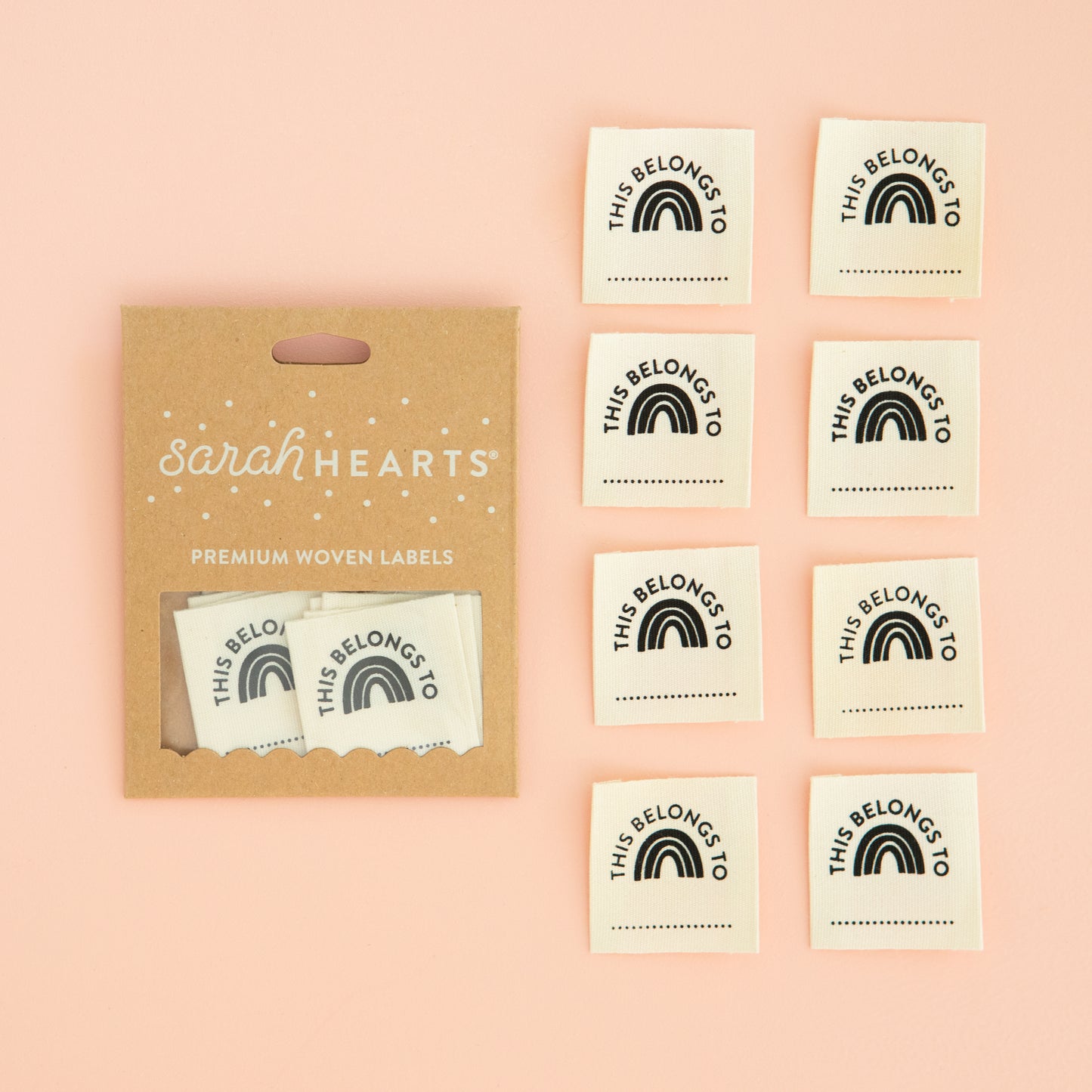 Sarah Hearts Woven Labels - This Belongs To