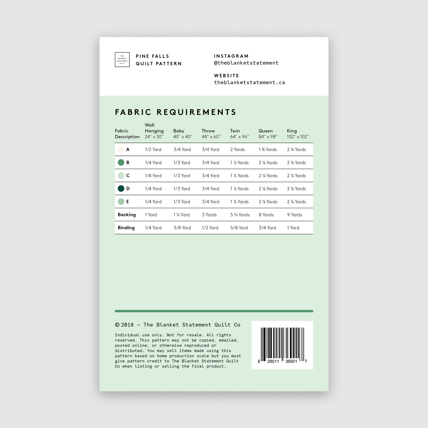 Pine Falls Paper Pattern