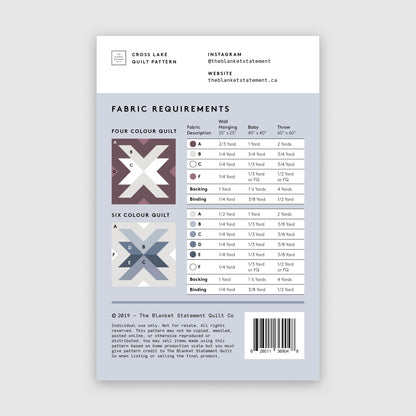 Cross Lake PDF Pattern