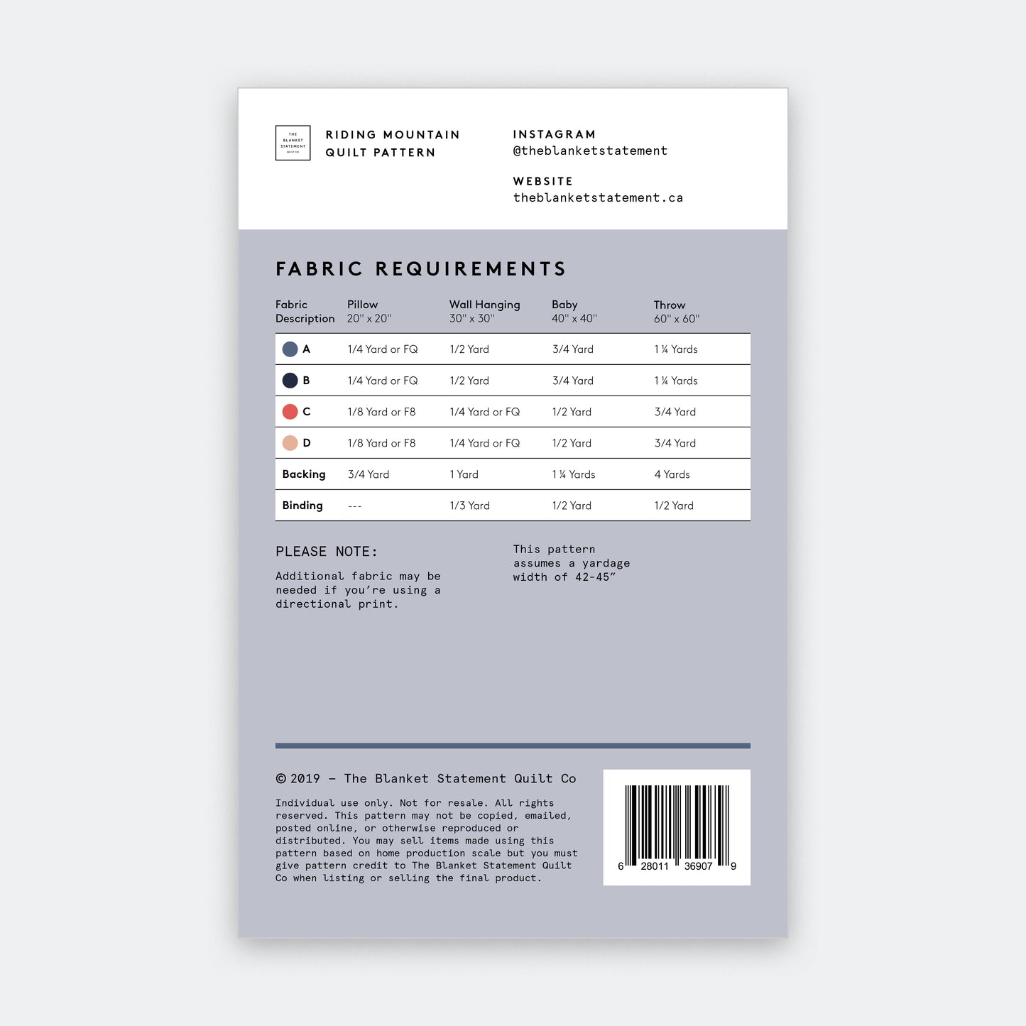 Riding Mountain Paper Pattern