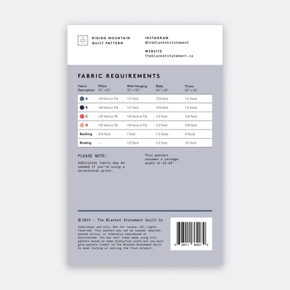 Riding Mountain Paper Pattern