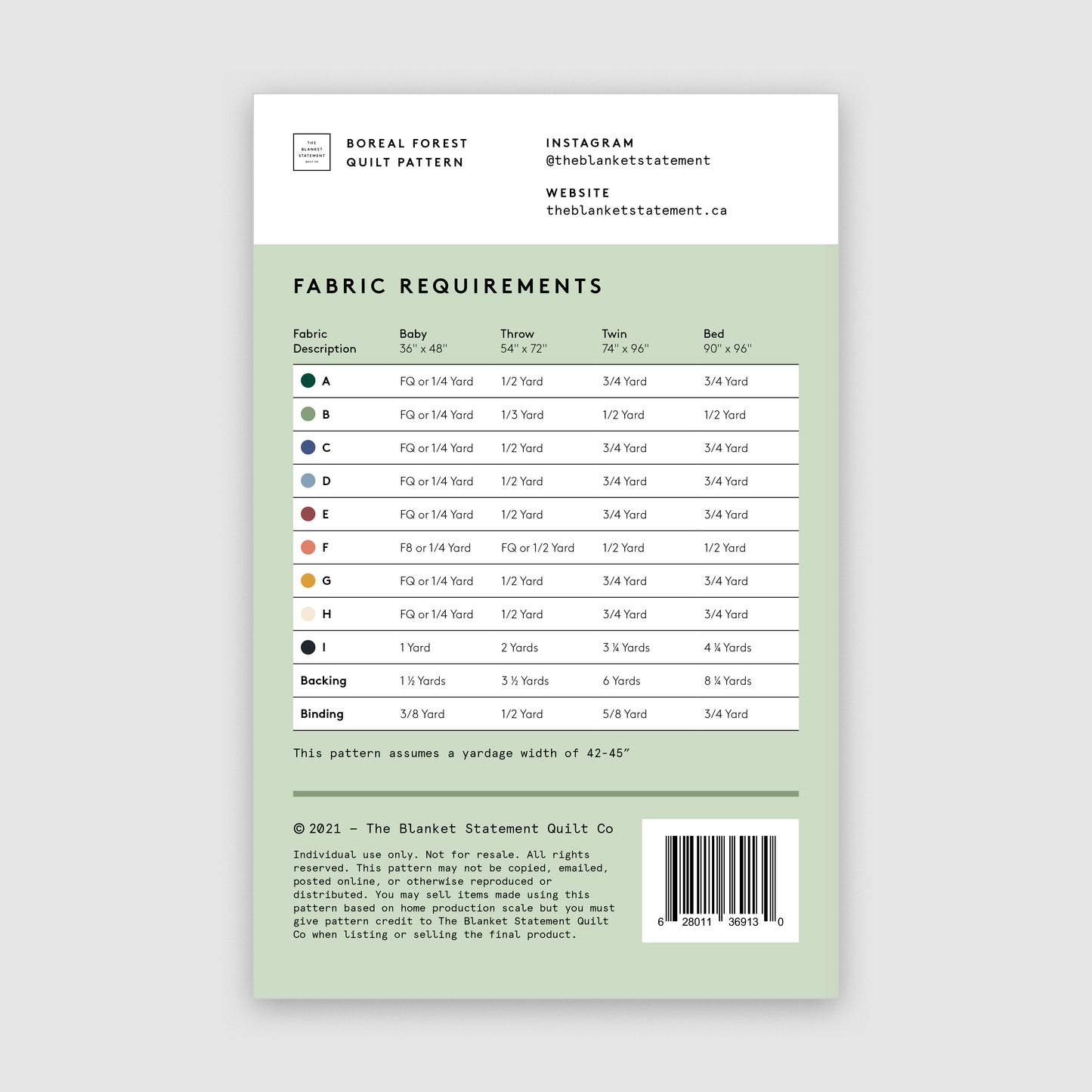 Boreal Forest PDF Pattern