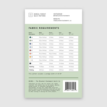 Boreal Forest PDF Pattern