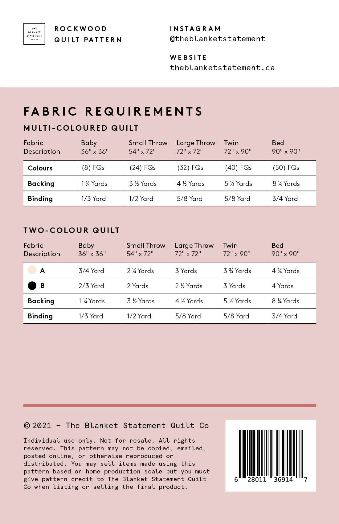 Rockwood PDF Pattern – The Blanket Statement
