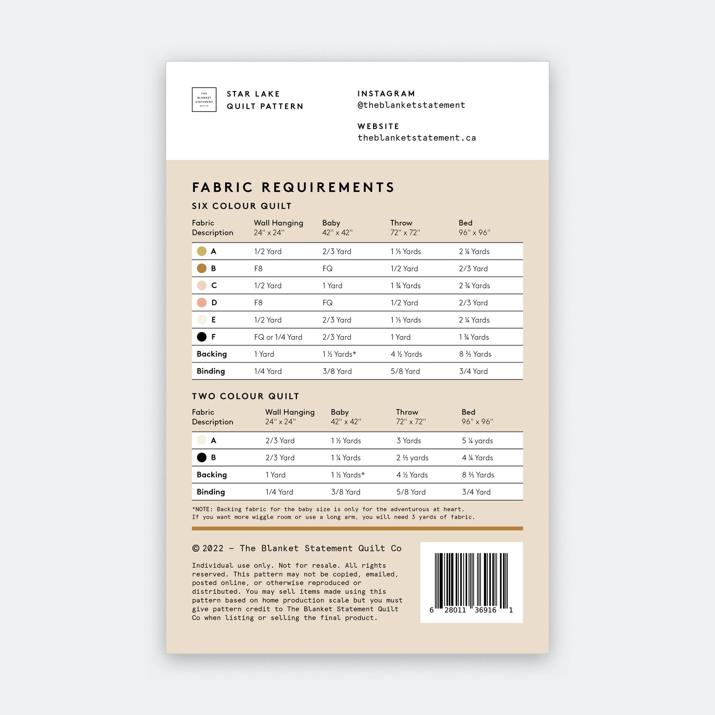 Star Lake Paper Pattern