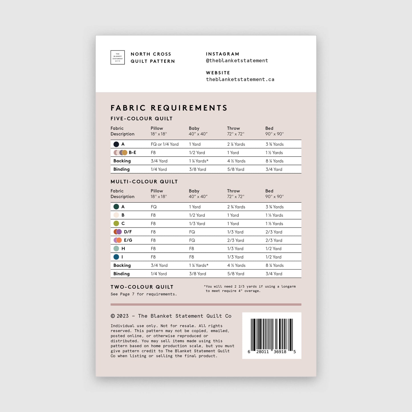 North Cross Paper Pattern - Pack of 5