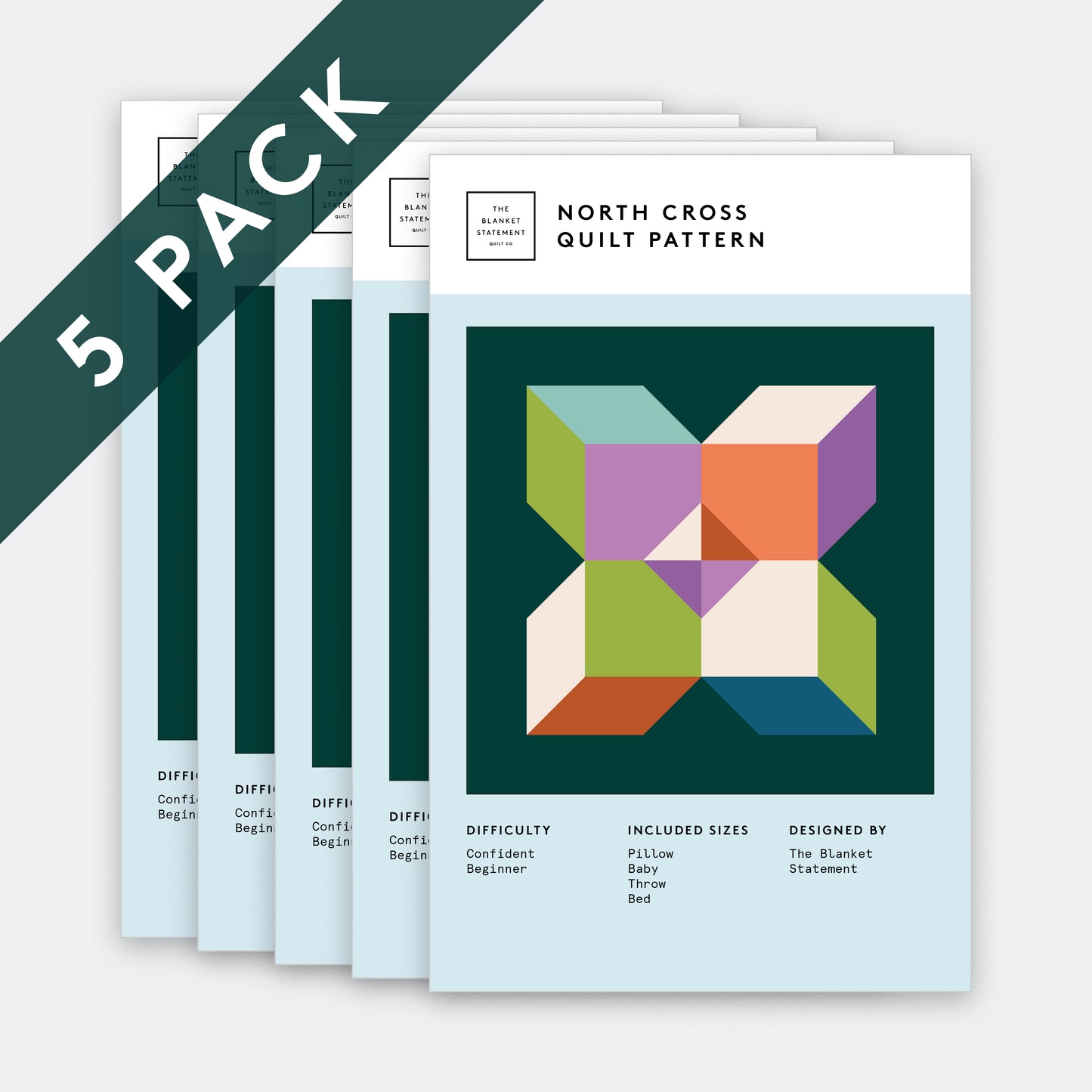 North Cross Paper Pattern - Pack of 5
