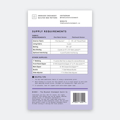 Emerson Crossbody Paper Pattern - Pack of 5