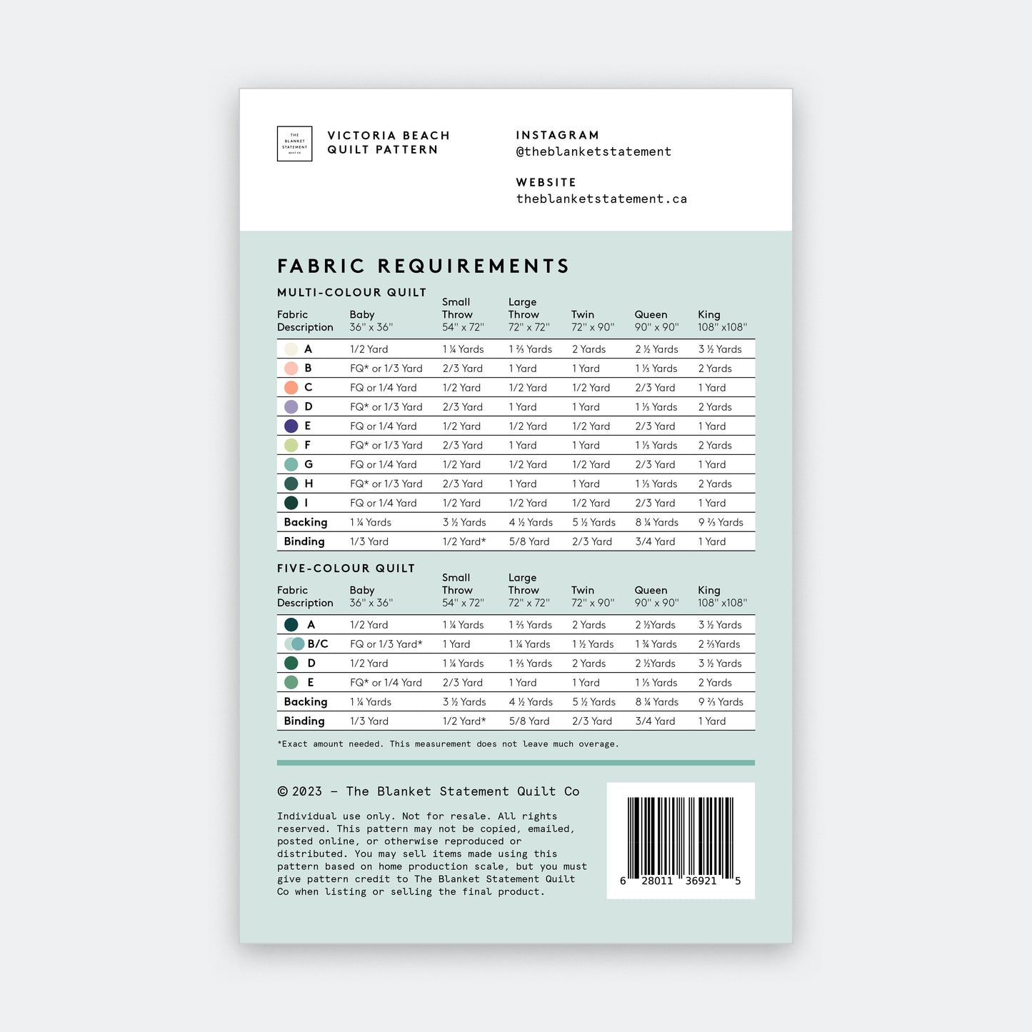 Victoria Beach Paper Pattern