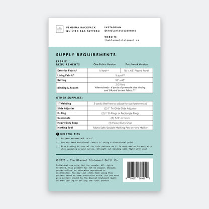 Pembina Backpack Paper Pattern