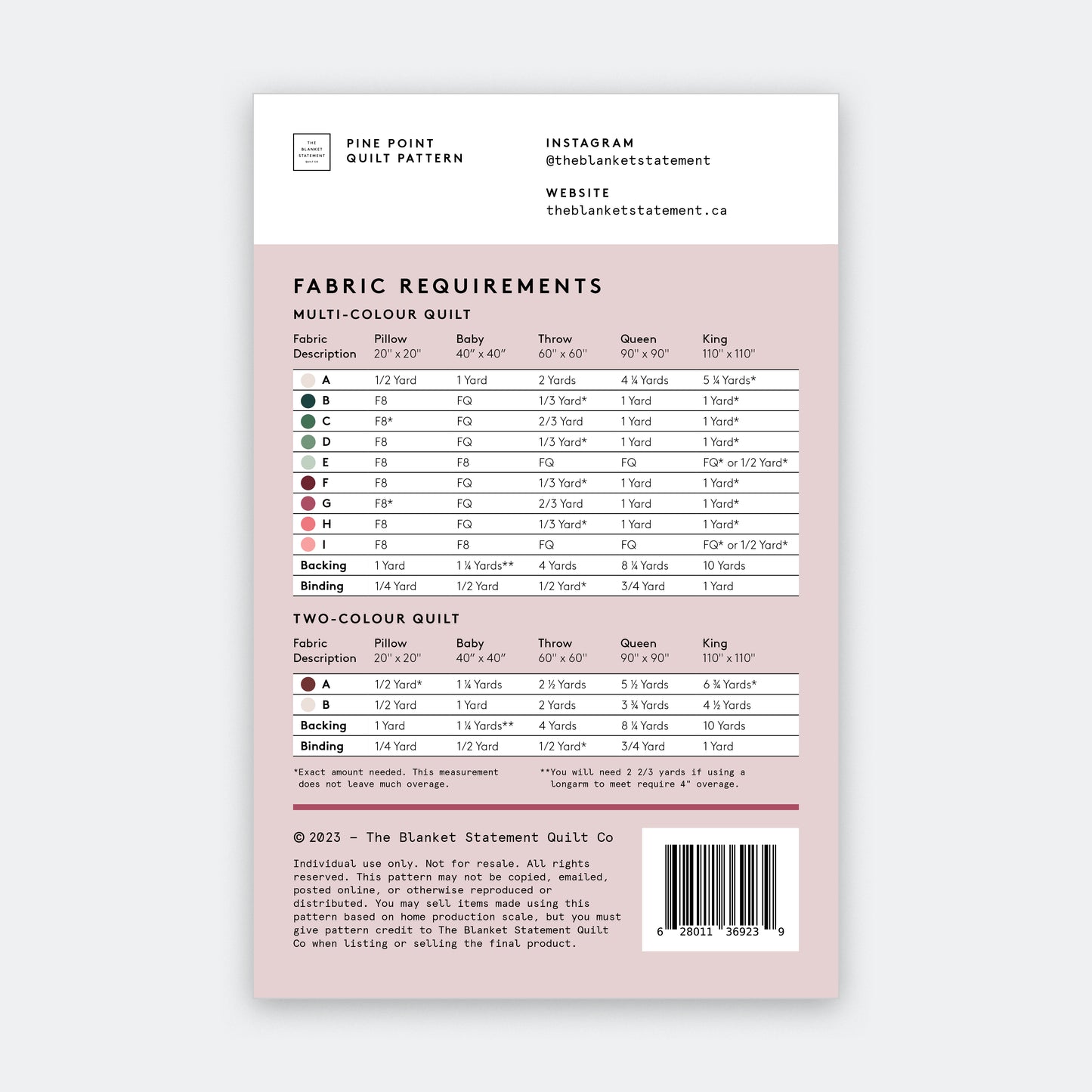 Pine Point Paper Pattern