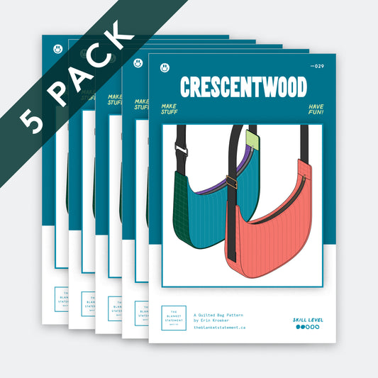 Crescentwood Quilted Bag Paper Pattern - Pack of 5