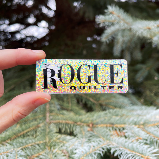 "Rogue Quilter" Glitter Vinyl Sticker - Pack of 5