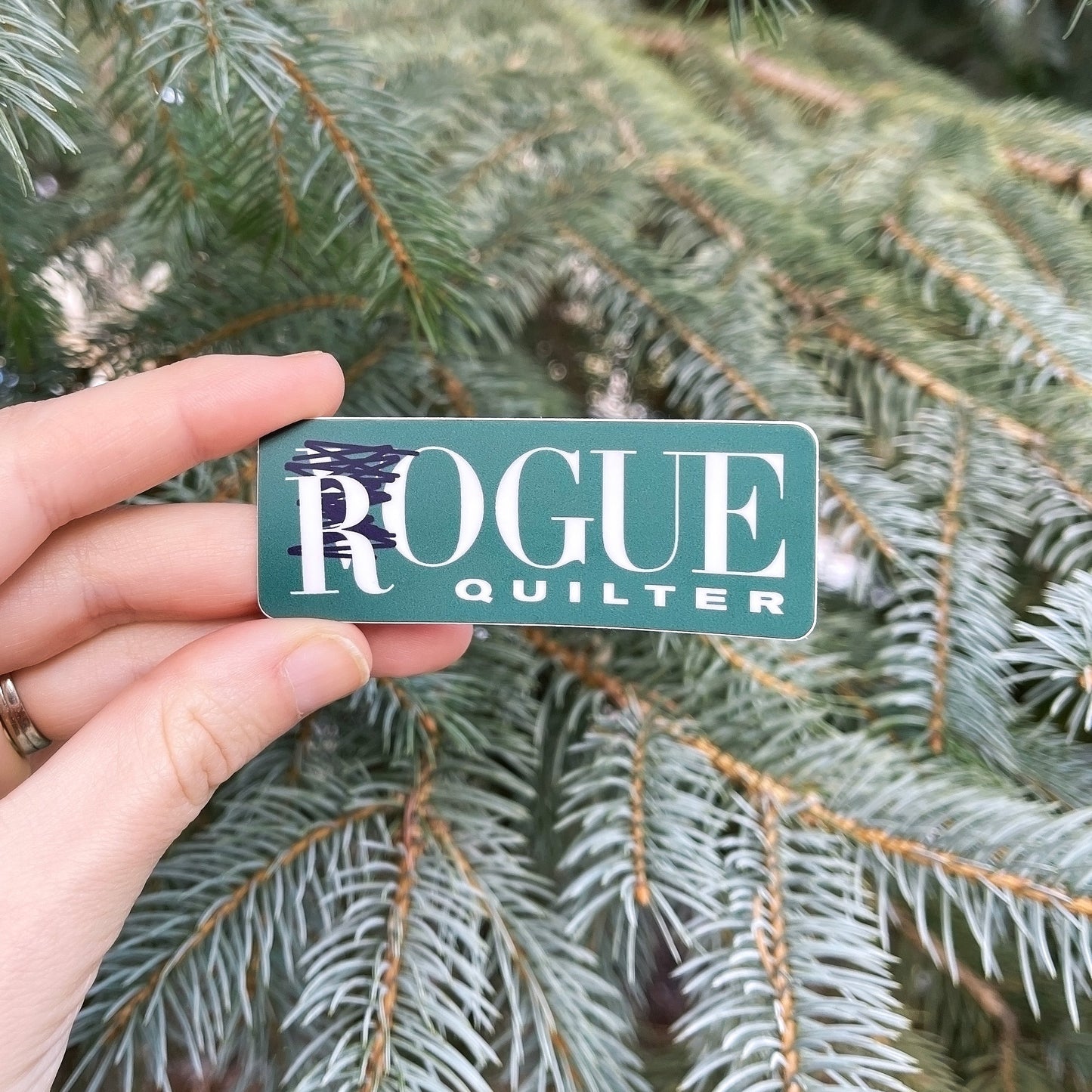 "Rogue Quilter" Green Vinyl Sticker - Pack of 5