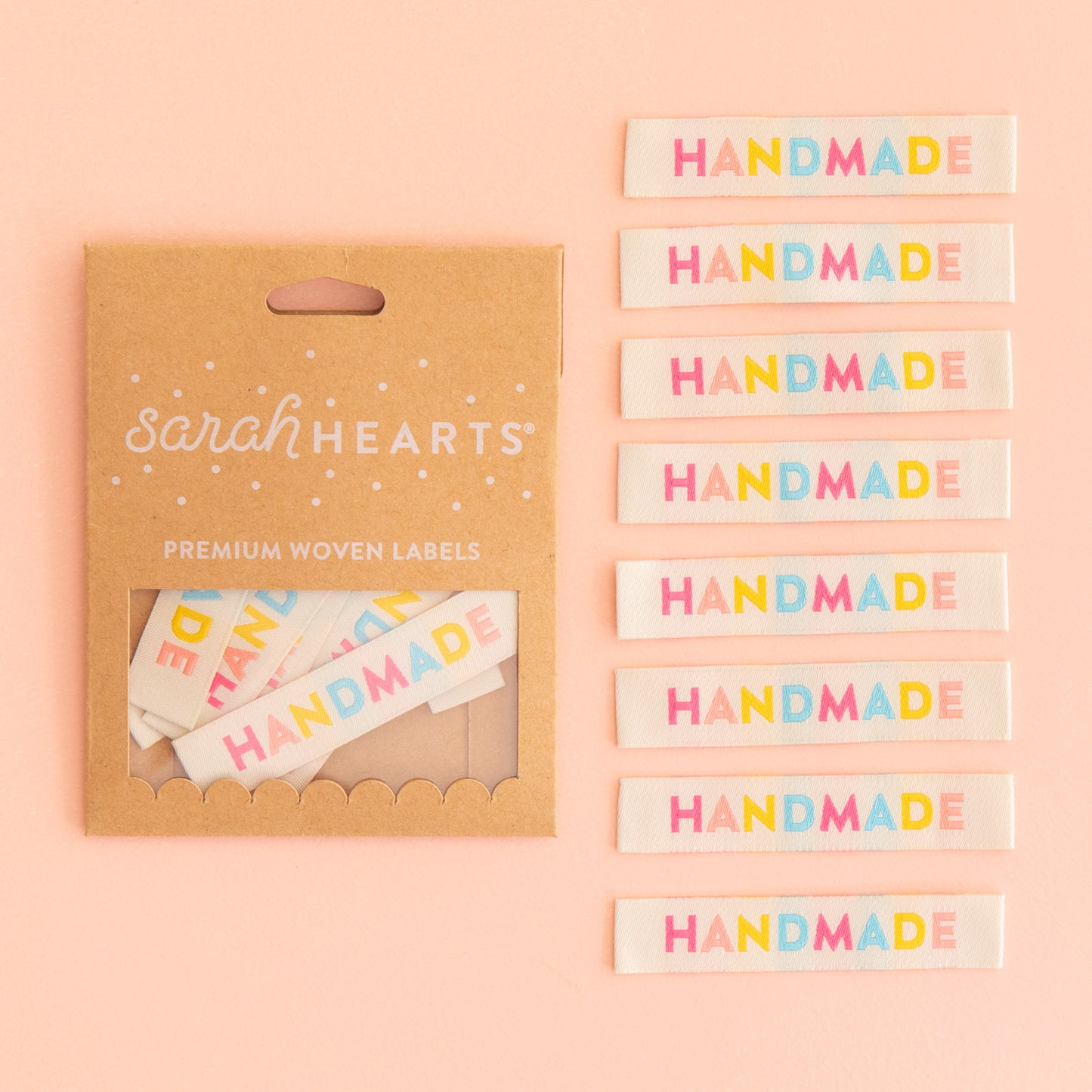 Sarah Hearts Woven Labels - Colorful Handmade