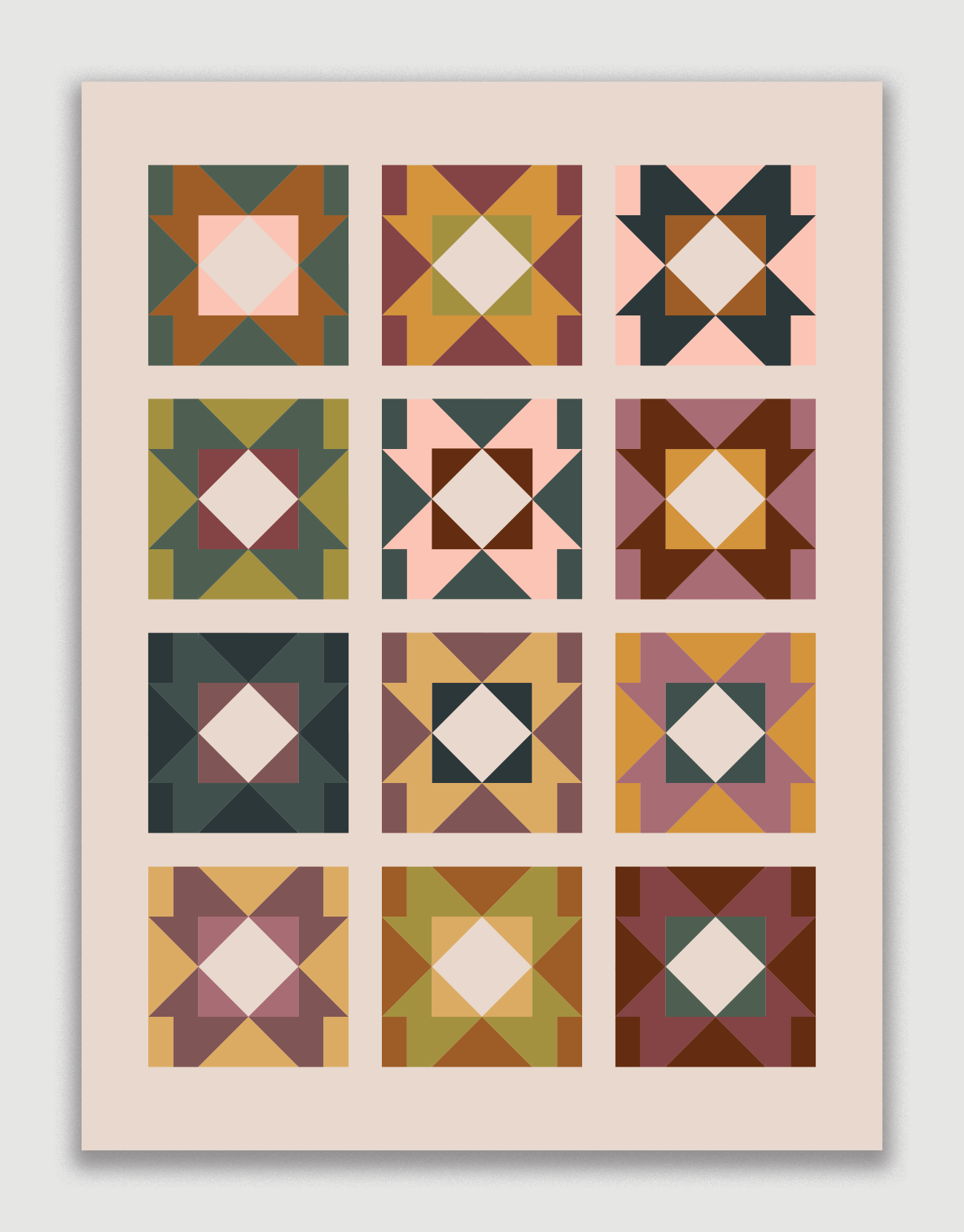 Prairie Rose Paper Pattern - Pack of 5